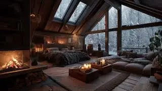 Snowy Night Calm 🔥 Gentle Fireplace Sounds for Relaxation & Comfort
