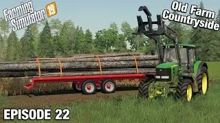 LONGER TRAILER FOR SELLING LOGS Multiplayer FS19 - The Old Farm Countryside with Daggerwin Ep 22