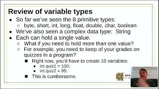 Java Arrays - Part 1
