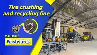 The real scene of rubber tire crushing and grinding #tireshredder #tirecrusher #tireshredding