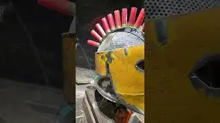 Home made Spartan helmet. WIP #300 #spartan #homemade #scrapmetal #Greece