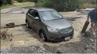Stranded! Road washed away from Sunrise Hut