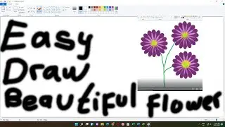 Easy draw a beautiful flower in Microsoft Paint