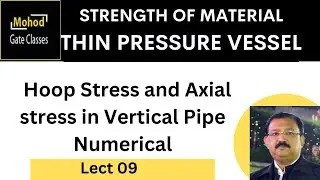 Thin Pressure vessel 09 |  Hoop Stress | and |Axial stress |in Vertical Pipe Numerical y