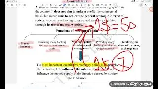 Fifth lecture ..... ( part 5 ) .... Money and Banking...ch : Central Bank 