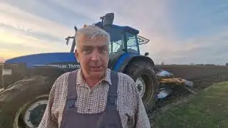 Dad using the New plough ahead of drilling