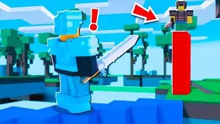 WHEN BEDWARS BLOCK PLACING PHYSICS HELP YOU DEFEAT A CONQUEROR AND WIN!😃☠☠