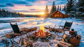 This Winter Campfire Feels Unreal❄️🔥Cozy Nature Sounds