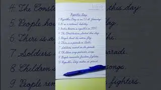 Cursive Writing | 10 Lines Essay on Republic Day | Cursive Handwriting Practice |English Handwriting