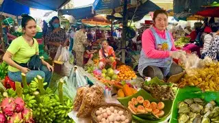 Best Cambodian Street Food @ Phnom Pen - Plenty Fresh Foods, Fish, Crab, Fruit, Vegetables & More
