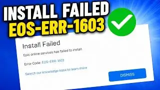 How To Fix EOS-ERR-1603 Install Error in Epic Games Launcher (2026)
