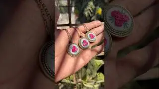 Hand embroidered jewellery. 🌸 #embroidery #art #threadwork #craft #diy #handembroidery #youtube