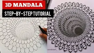 How to DRAW A 3D MANDALA | Mandala Art for Beginners| Step-by-step Mandala Tutorial in Real Time