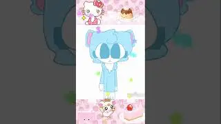 drawing my second cutecore/kawaiicore oc: Blu3y n30n m1lk cr34m k4w411 #kawaiistyle #cutecore
