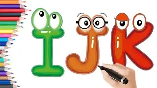 How to Draw Alphabet  I  J and K  | Kids ABCD Learn