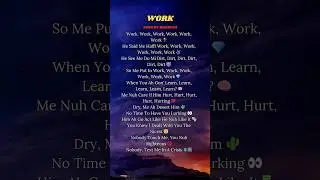 WORK SONG BY RIHANA #rihana #worksong #lyrics #song