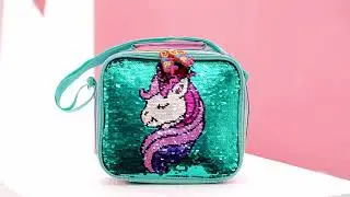 Girls Unicorn Reversible Sequin Backpack Set Magic Glitter Lightweight School Bookbag for Girls Kids