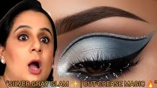 ✨ Silver & Gray Glam Cut Crease Eye Makeup | Parul Garg Inspired Party Look 2025 💙