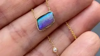 HORIZON DALI WOOD REPLACEMENT OPAL NECKLACE by NIXIN Jewelry