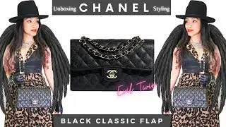 Chanel Black Classic Flap Caviar Leather + Black Interior Evil Twin