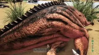 TAMING MY FIRST DINOSAUR IN ARK!!!