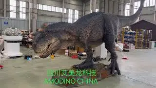 animatronic Carnotaurus. Ultra-realistic movements. animatronic dinosaur factory .www.amodinos.com