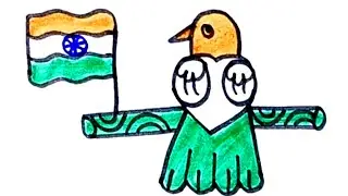 How to Draw Independence Day Art Using Number 100 | Creative Bird