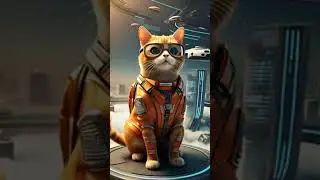 #FuturisticCat #CyberpunkCat #3DArt #OrangeCatAdventure #SciFiCat #CatExplorer #DigitalArt #NeonCity