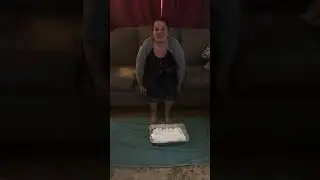 My friend Christine doing my Muscular Dystrophy Shaving Cream Challenge!😊💚#2019 #mdachallenge