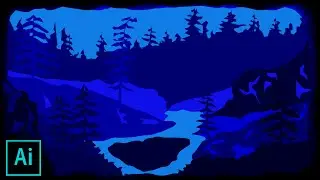 Valley - Paper Cut Illustration in Adobe Illustrator | Timelapse | Layered Art | Artideus