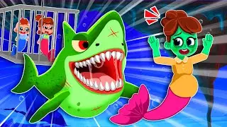 Zombie Mermaid Pregnant vs Big Shark 🧜&zwj;♀️ + More Funny Songs & Nursery Rhymes By Comy Zomy