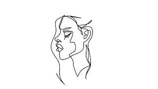 woman one face line drawing