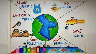 World Environment Day Poster Drawing | Save Earth Easy Drawing #drawing #environmentdaydrawing