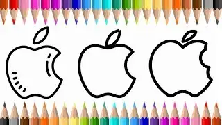 How to Draw and Color Apple Logo Coloring Books | Apple Pictures & Coloring Pages to Print