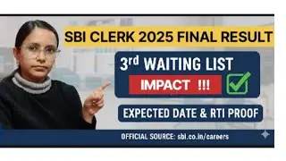  SBI CLERK 2025 Final Result Date & 3rd Waiting List Impact 🔥💯| Full Analysis 🚨| SBI CLERK 2025