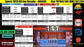 🔴26-9-2020(Sat) 4D Live Results Streaming |Malaysia 4D(Magnum DaMaCai TOTO)/Singapore 4D/G-Dragon