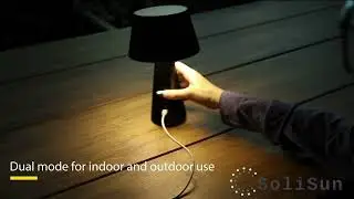 SoliSun Mega Solar Table Lamp with 4 Lighting Modes IP54 Waterproof