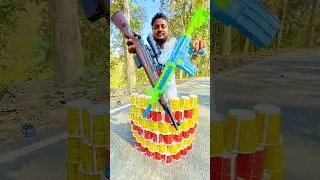 KAR 98 AND NEW TOY GUN UNBOXING AND FIRING TESTING WITH CUP ||