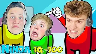 AMONG US Gaming with NINJA Kidz BRYTON Myler vs KJAR Crew! Who is the 10,000 IQ Impostor?