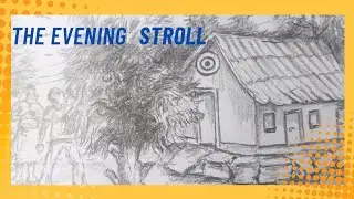 The Evening Stroll | Pencil Drawing Tutorial (5B) | Simple Story Landscape Art