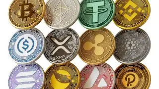 Low poly crypto coins