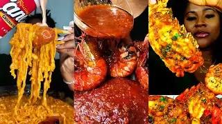 YUMMY Foods Mukbang | Seafood Boil, Stew Type Ramen, Buldak, Mega Prawns, and More TikTok Eats!