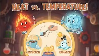 Heat vs. Temperature: What's the Difference? 🔥 Conduction, Convection, Radiation Explained for Kids!