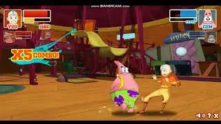 Tag Team Mode (Aang and Danny Phantom vs Patrick and Timmy Turner) (Super Brawl 2) (Gameplay Video)