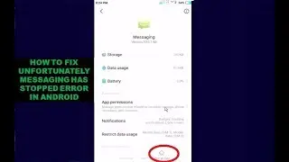 How to fix Unfortunately Messaging has Stopped Error in Android