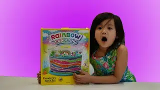 Rainbow Sandland Unboxing and Pretend Play Unicorn Sand Art Craft Kit for Kids