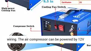 Spritech PCP Air Compressor, Portable 4500Psi/30Mpa, Water/Oil-Free, PCP Rifle/Pistol and Paintball