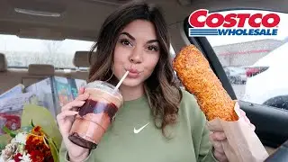 Costco Lunch Mukbang (Chicken Bake w/ Frozen Coffee!!)
