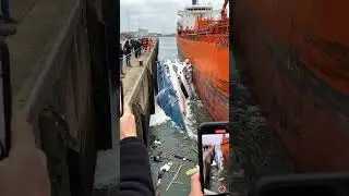 Yacht Gets Crushed Between the Pier and a Tanker&hellip; Owner Watches It Sink ⚓️