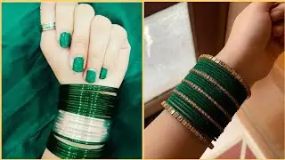 Latest green&white bangles designs for 14th august#fashionshimmer